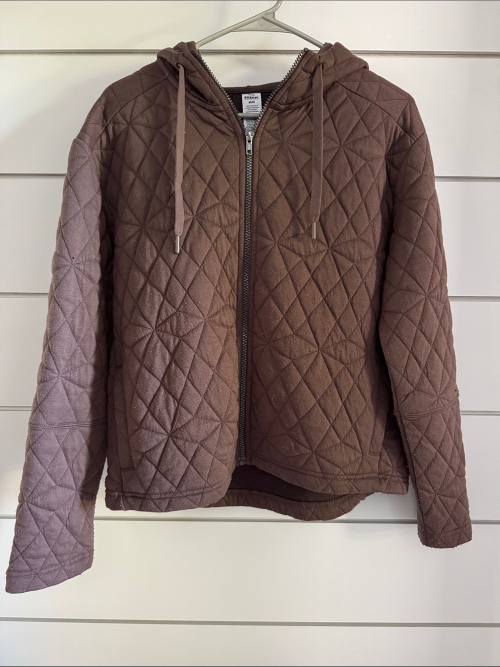 RBX Women’s Quilted Hooded Brown Zip-Up